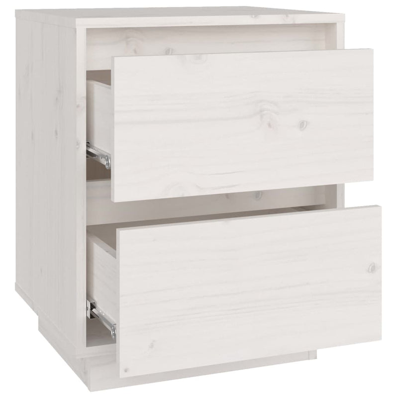 Bedside Cabinets 2 pcs White 40x35x50 cm Solid Wood Pine