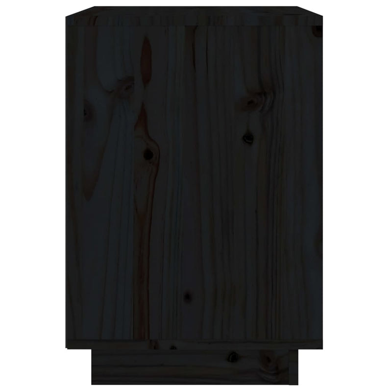 Bedside Cabinet Black 40x35x50 cm Solid Wood Pine