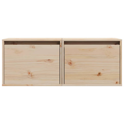 Wall Cabinets 2 pcs 45x30x35 cm Solid Wood Pine