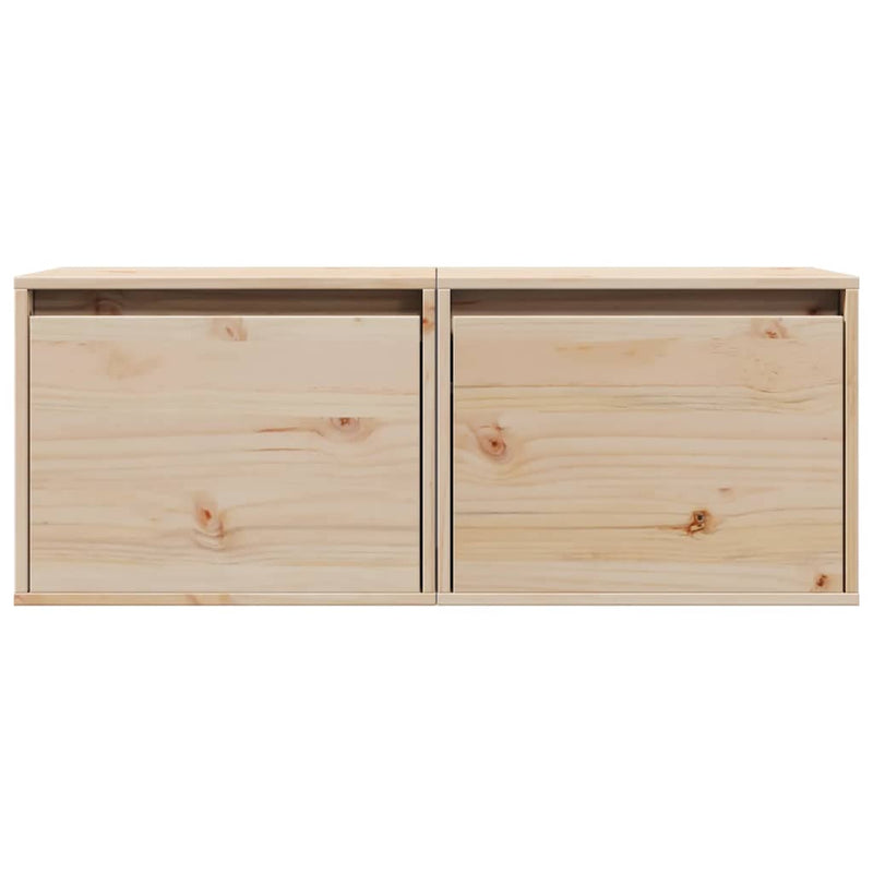 Wall Cabinets 2 pcs 45x30x35 cm Solid Wood Pine