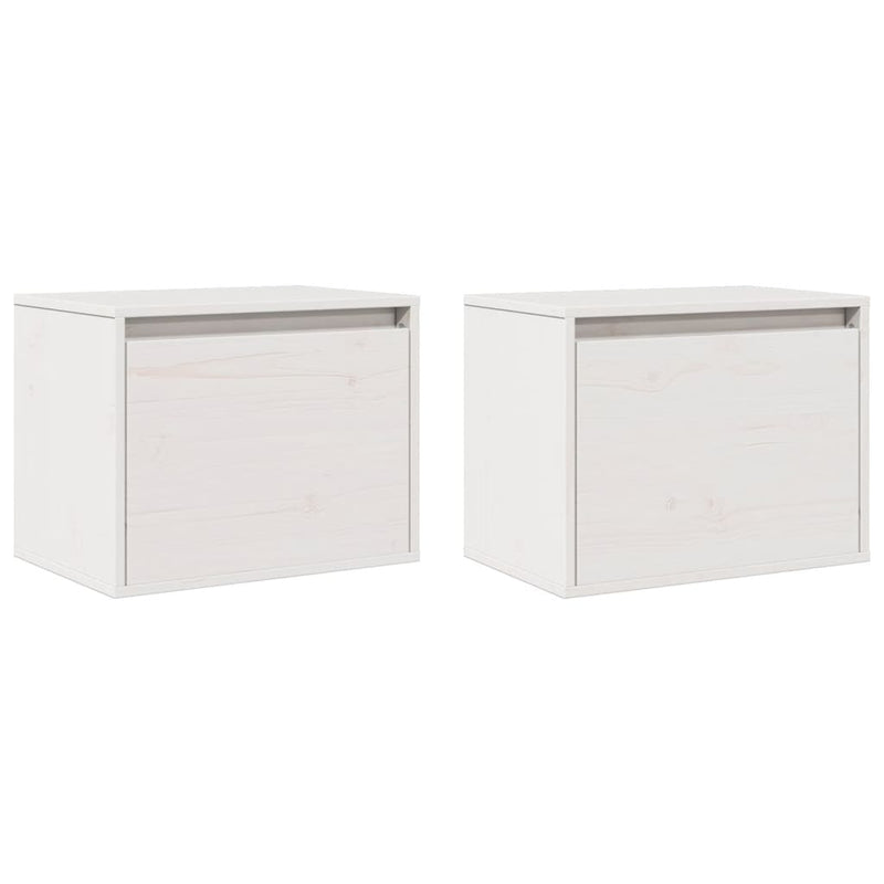 Wall Cabinets 2 pcs White 45x30x35 cm Solid Wood Pine