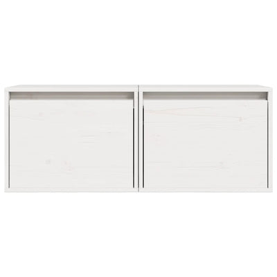 Wall Cabinets 2 pcs White 45x30x35 cm Solid Wood Pine