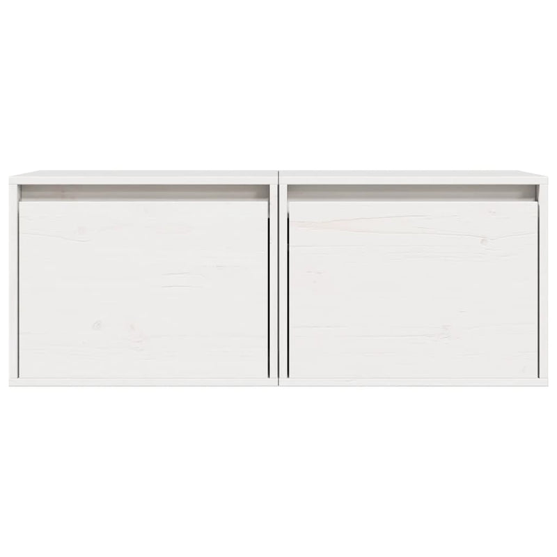 Wall Cabinets 2 pcs White 45x30x35 cm Solid Wood Pine