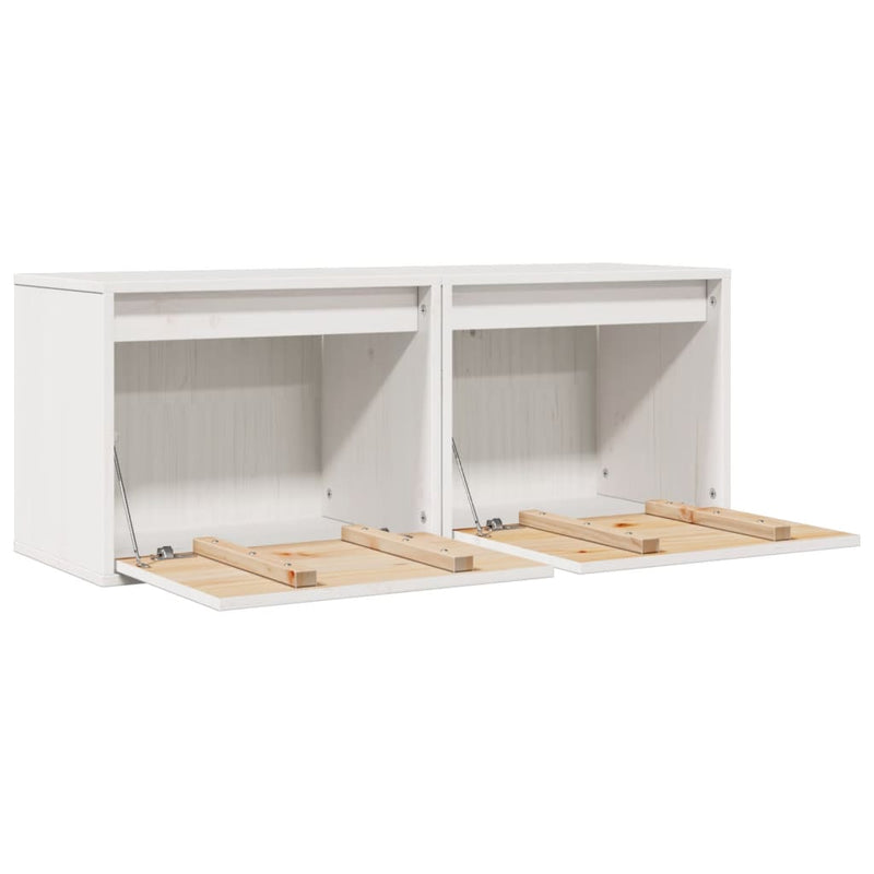 Wall Cabinets 2 pcs White 45x30x35 cm Solid Wood Pine