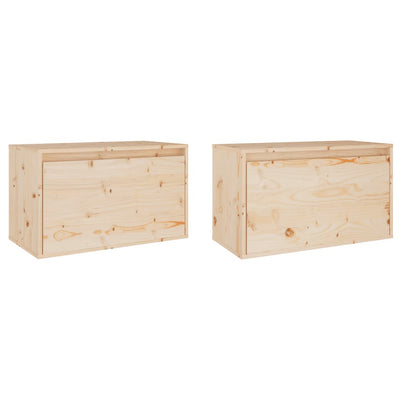 Wall Cabinets 2 pcs 60x30x35 cm Solid Wood Pine