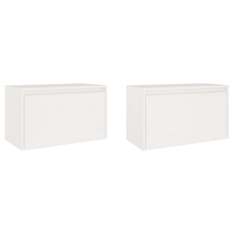 Wall Cabinets 2 pcs White 60x30x35 cm Solid Wood Pine