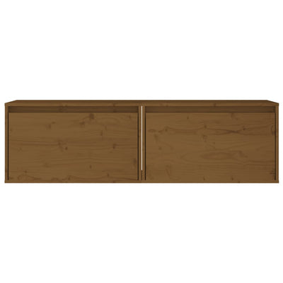 Wall Cabinets 2 pcs Honey Brown 60x30x35 cm Solid Wood Pine