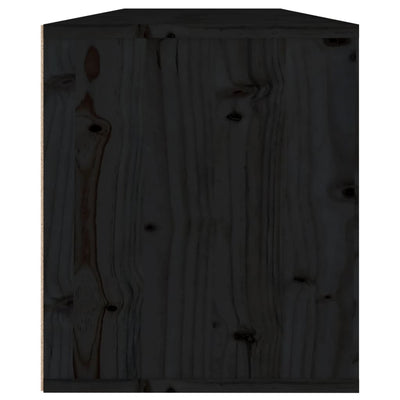 Wall Cabinets 2 pcs Black 60x30x35 cm Solid Wood Pine