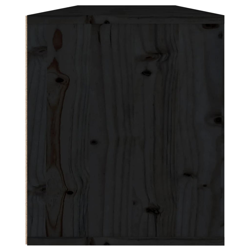 Wall Cabinets 2 pcs Black 60x30x35 cm Solid Wood Pine