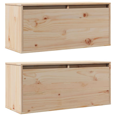 Wall Cabinets 2 pcs 80x30x35 cm Solid Wood Pine