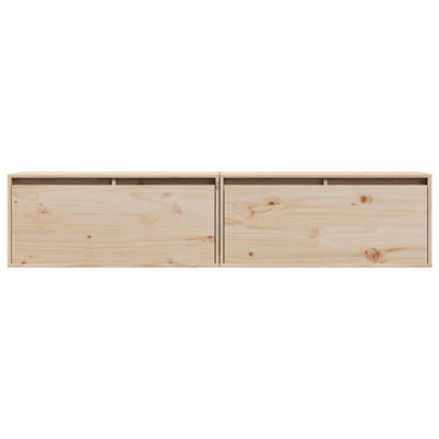 Wall Cabinets 2 pcs 80x30x35 cm Solid Wood Pine