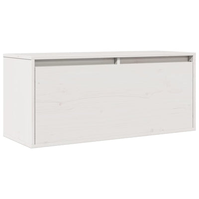 Wall Cabinet White 80x30x35 cm Solid Wood Pine