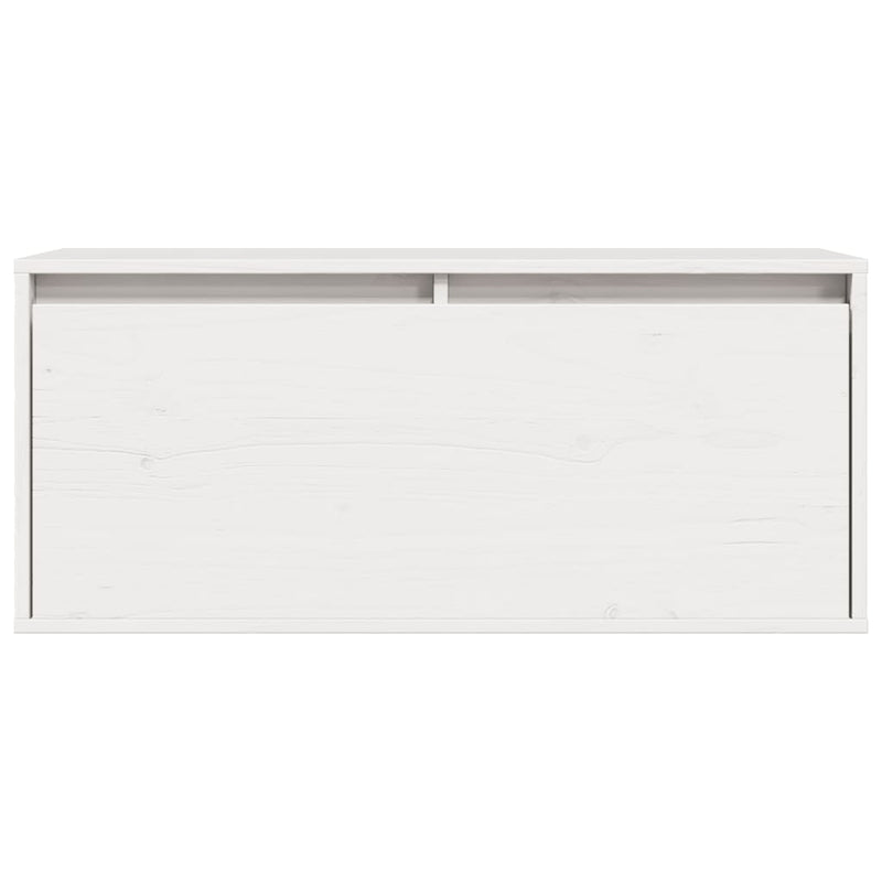 Wall Cabinet White 80x30x35 cm Solid Wood Pine