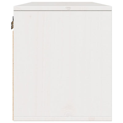 Wall Cabinet White 80x30x35 cm Solid Wood Pine