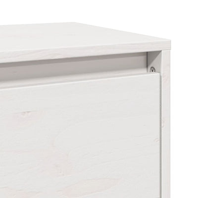 Wall Cabinet White 80x30x35 cm Solid Wood Pine