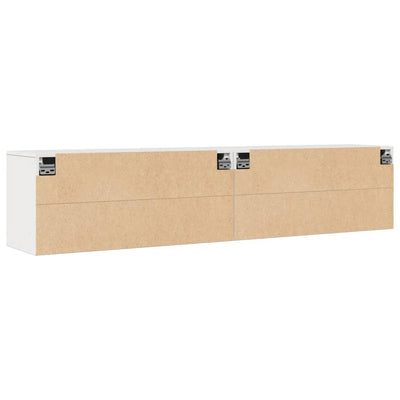 Wall Cabinets 2 pcs White 80x30x35 cm Solid Wood Pine