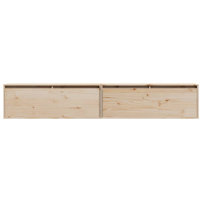 Wall Cabinets 2pcs 100x30x35 cm Solid Wood Pine