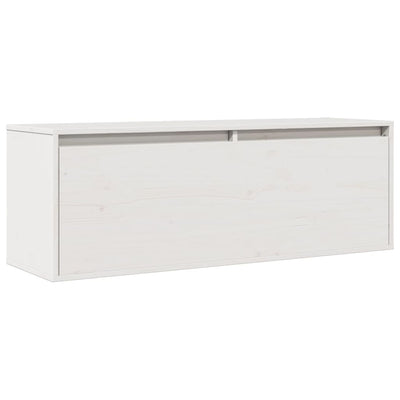 Wall Cabinet White 100x30x35 cm Solid Wood Pine