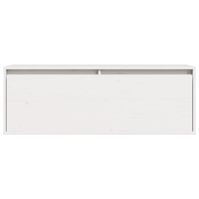 Wall Cabinet White 100x30x35 cm Solid Wood Pine