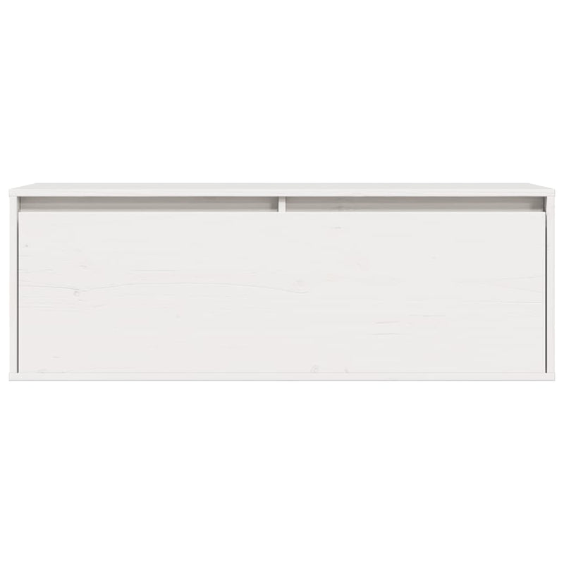 Wall Cabinet White 100x30x35 cm Solid Wood Pine