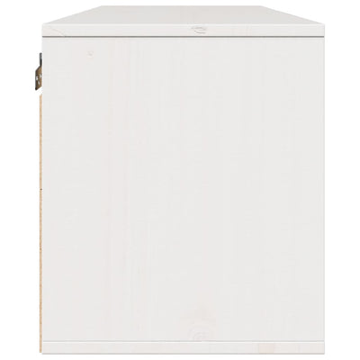 Wall Cabinet White 100x30x35 cm Solid Wood Pine