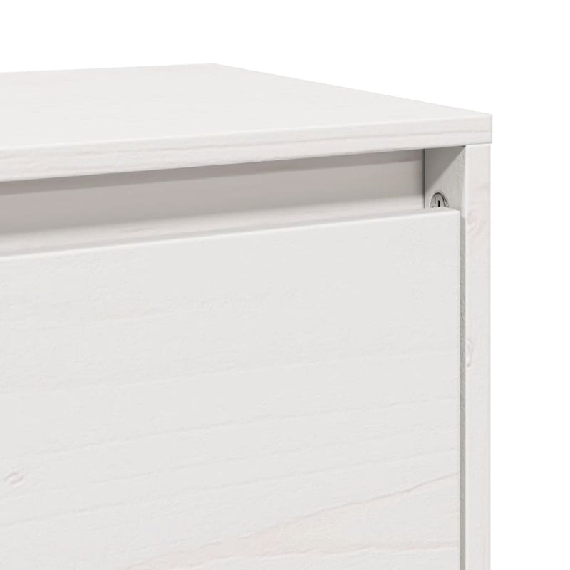 Wall Cabinet White 100x30x35 cm Solid Wood Pine