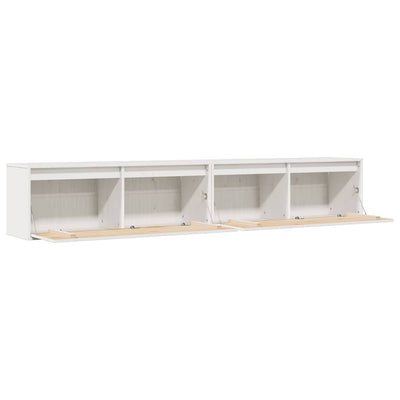 Wall Cabinets 2pcs White 100x30x35 cm Solid Wood Pine