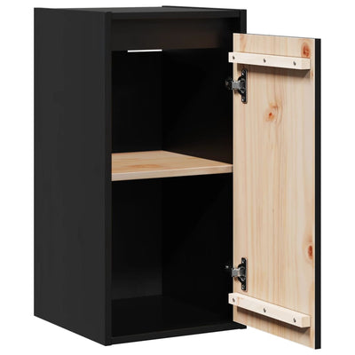 Wall Cabinets 2 pcs Black 30x30x60 cm Solid Wood Pine