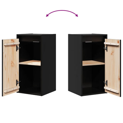 Wall Cabinets 2 pcs Black 30x30x60 cm Solid Wood Pine