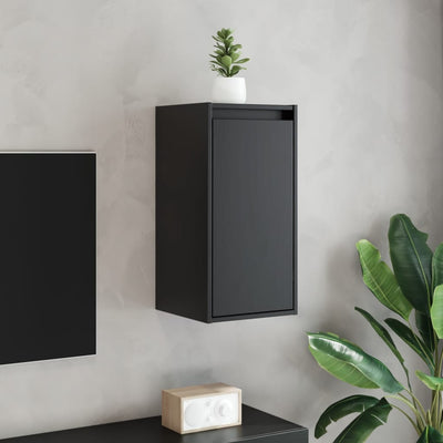 Wall Cabinets 2 pcs Black 30x30x60 cm Solid Wood Pine