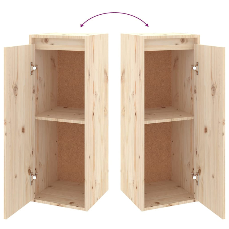 Wall Cabinets 2 pcs 30x30x80 cm Solid Wood Pine