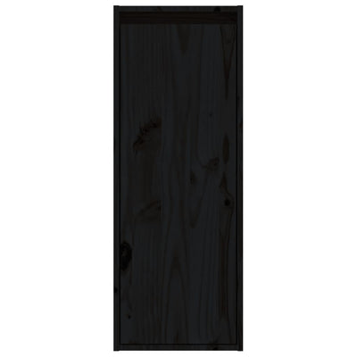 Wall Cabinet Black 30x30x80 cm Solid Wood Pine