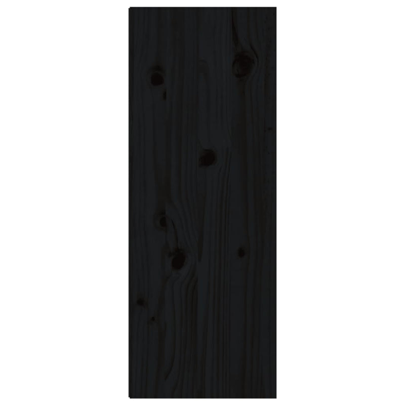 Wall Cabinet Black 30x30x80 cm Solid Wood Pine