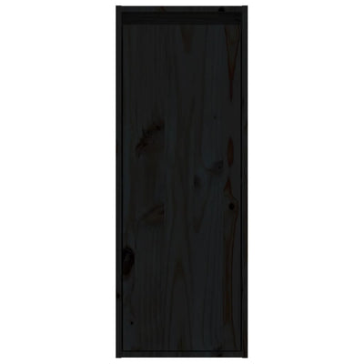 Wall Cabinets 2 pcs Black 30x30x80 cm Solid Wood Pine