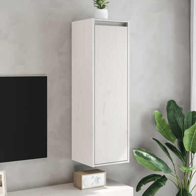 Wall Cabinet White 30x30x100 cm Solid Wood Pine