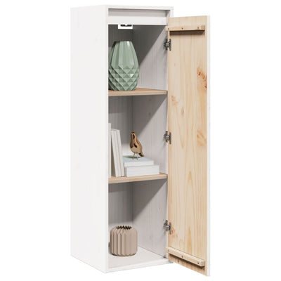 Wall Cabinet White 30x30x100 cm Solid Wood Pine