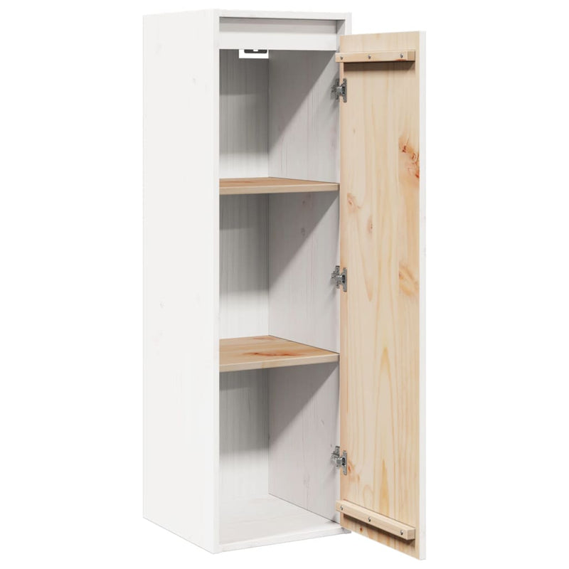 Wall Cabinet White 30x30x100 cm Solid Wood Pine