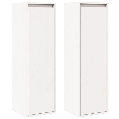 Wall Cabinets 2 pcs White 30x30x100 cm Solid Wood Pine