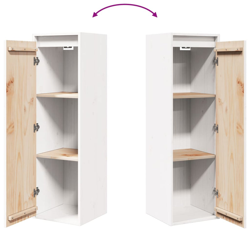 Wall Cabinets 2 pcs White 30x30x100 cm Solid Wood Pine