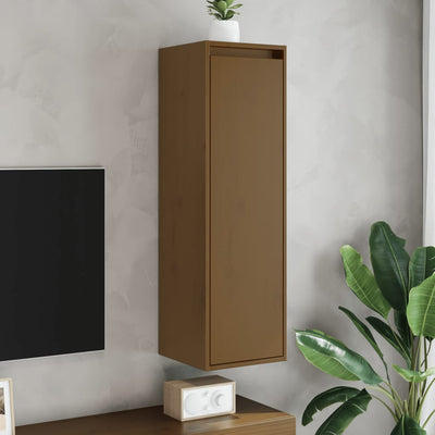 Wall Cabinet Honey Brown 30x30x100 cm Solid Wood Pine