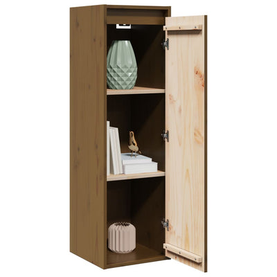 Wall Cabinet Honey Brown 30x30x100 cm Solid Wood Pine