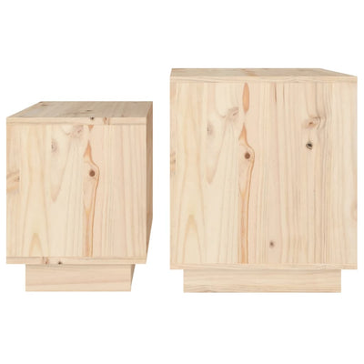 Nesting Coffee Tables 2 pcs Solid Wood Pine