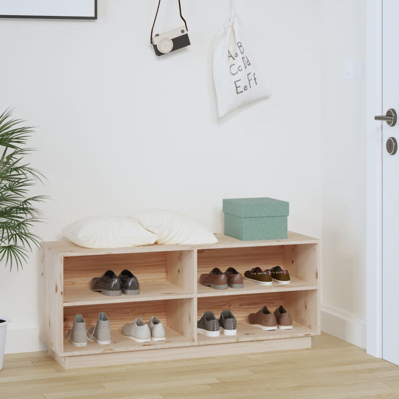 Shoe Cabinet 110x34x45 cm Solid Wood Pine