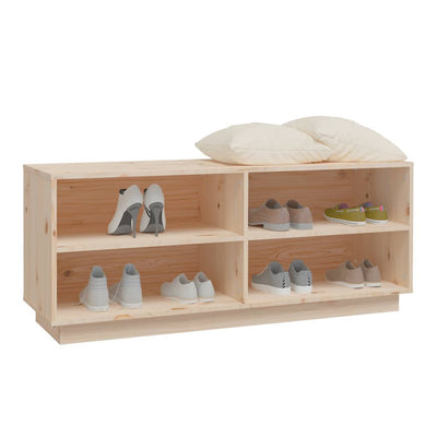 Shoe Cabinet 110x34x45 cm Solid Wood Pine