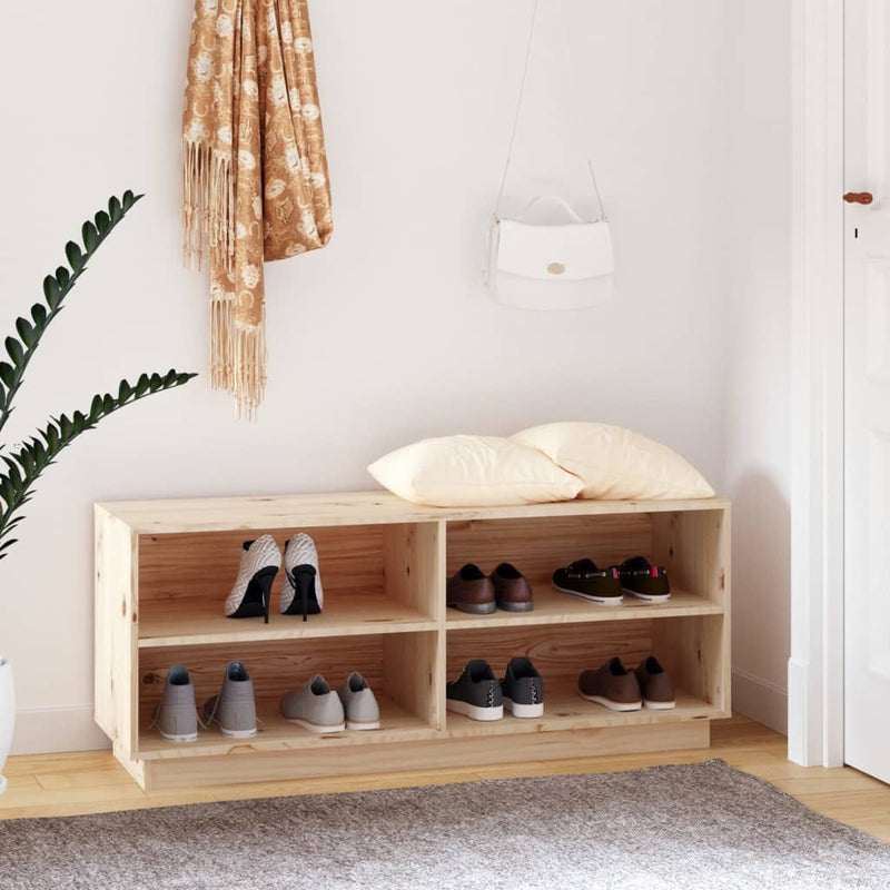 Shoe Cabinet 110x34x45 cm Solid Wood Pine