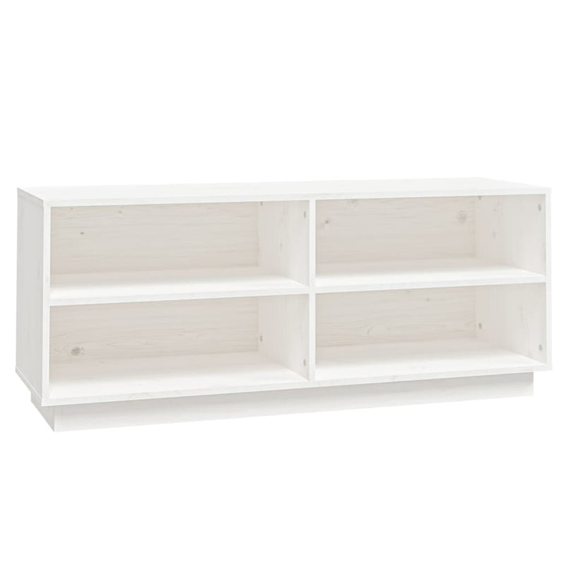 Shoe Cabinet White 110x34x45 cm Solid Wood Pine