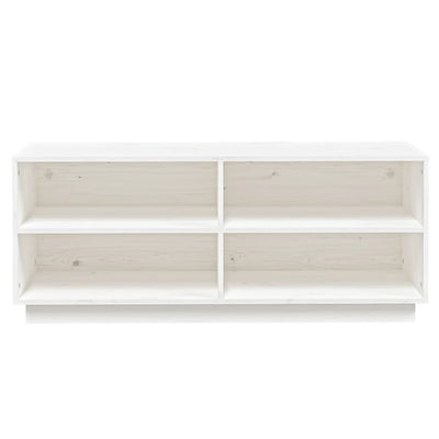 Shoe Cabinet White 110x34x45 cm Solid Wood Pine