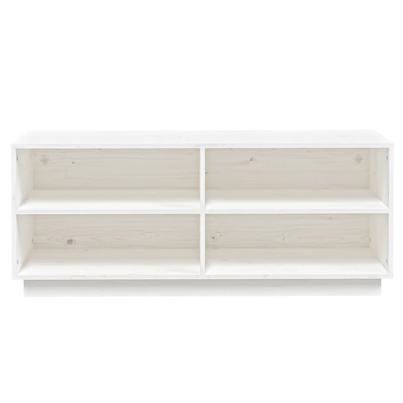 Shoe Cabinet White 110x34x45 cm Solid Wood Pine