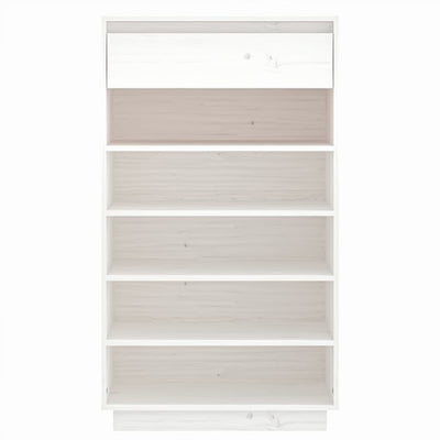 Shoe Cabinet White 60x34x105 cm Solid Wood Pine