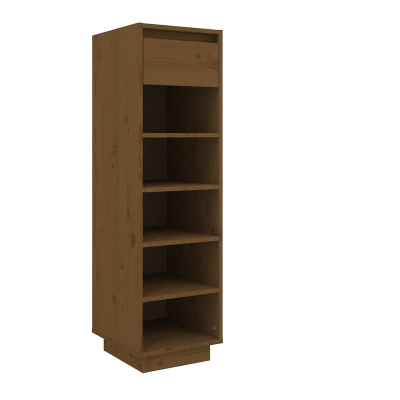 Shoe Cabinet Honey Brown 30x34x105 cm Solid Wood Pine